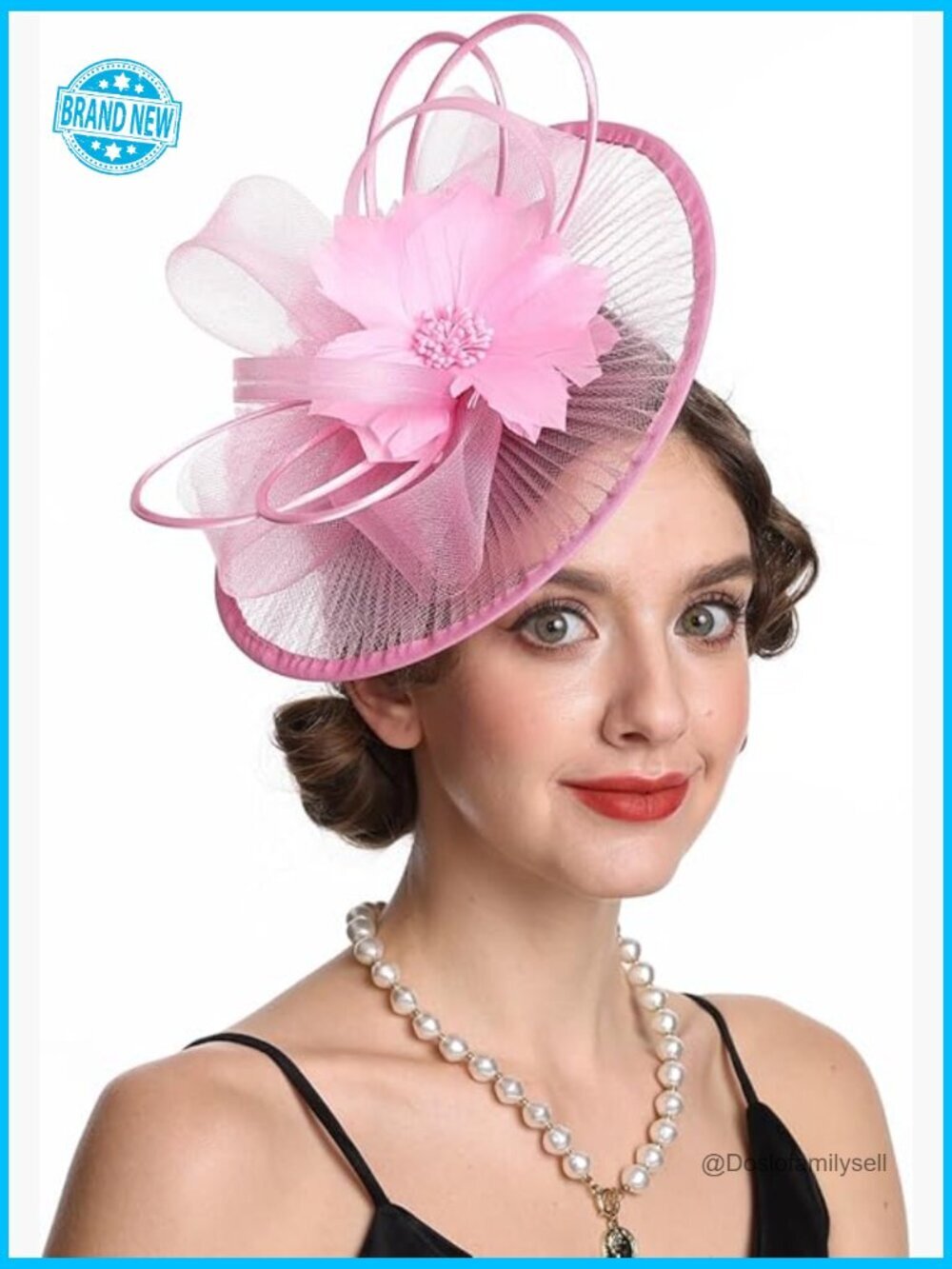 Fascinator Hat with Veil and Feather Hair Clip for Tea Party Wedding